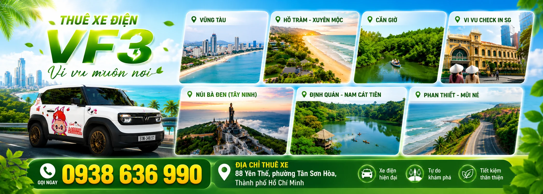 Thu&ecirc; xe điện tự l&aacute;i HCM
